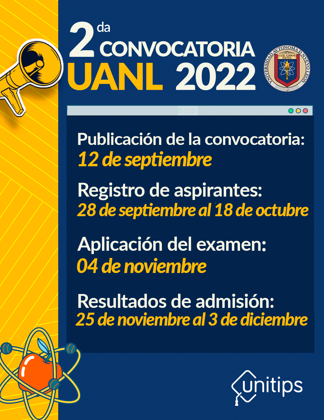 ¿Cuándo es el examen de admisión para la UANL 2022?